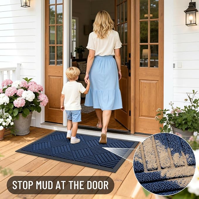 OLANLY Front Door Mat Outside Entrance 33x21, Heavy Duty Sturdy Natural Rubber - Image 6