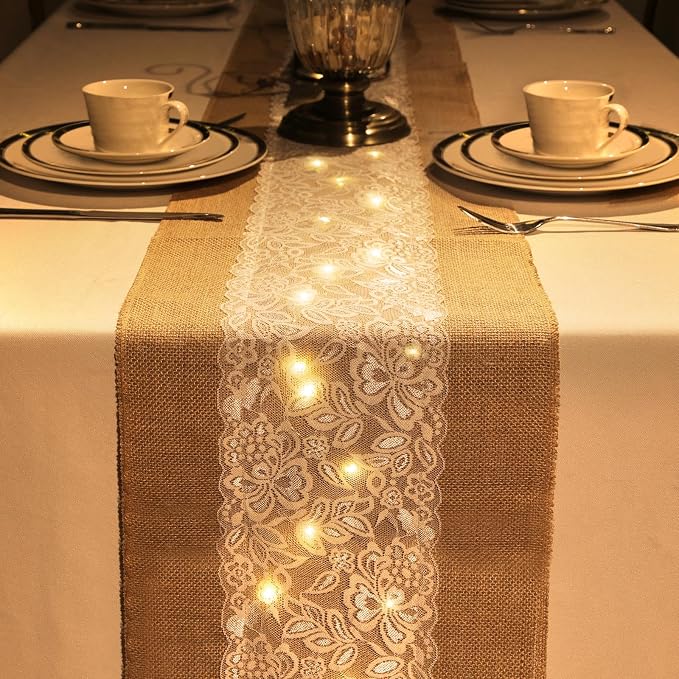 Xinnun 6 Pack Burlap Table Runner - Image 3