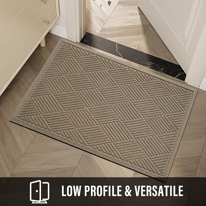 HIYARD Sturdy Front Door Mat, Absorbent Muddy Dirt Resist Welcome Door Mats - Image 5