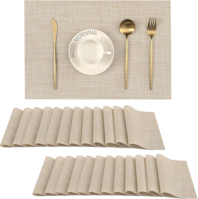 Leetaltree Beige Placemats Set of 24 by Leetaltree-ArtatEveryTable