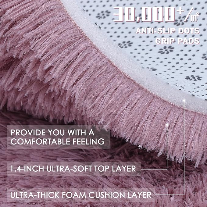 OLANLY Area Rugs for Living Room Bedroom, Machine Washable 4x5.9 ft Soft Fluffy - Image 9