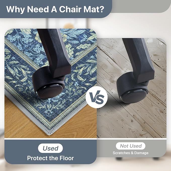 48"x72" Office Chair Mat for Hardwood Tile Floor, Under Desk Carpet Protector - Image 4