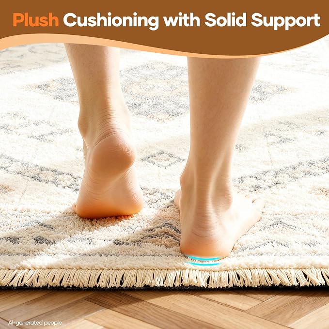 Veken Non Slip Cushioned Rug Pad Gripper 5 x 8 Ft, Felt and Silicone Backing - Image 6