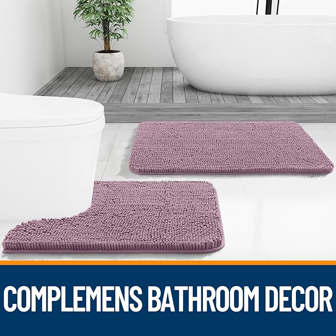 OLANLY Small Bathroom Rugs 24x16, Extra Soft Absorbent Chenille Bath Rugs - Image 7