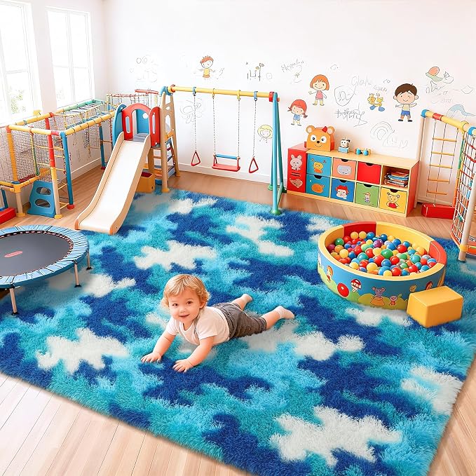AROGAN Soft Fuzzy Kids Rugs for Girls Room Playroom 4x6 Feet, Fluffy Cute by AROGANAREARUG