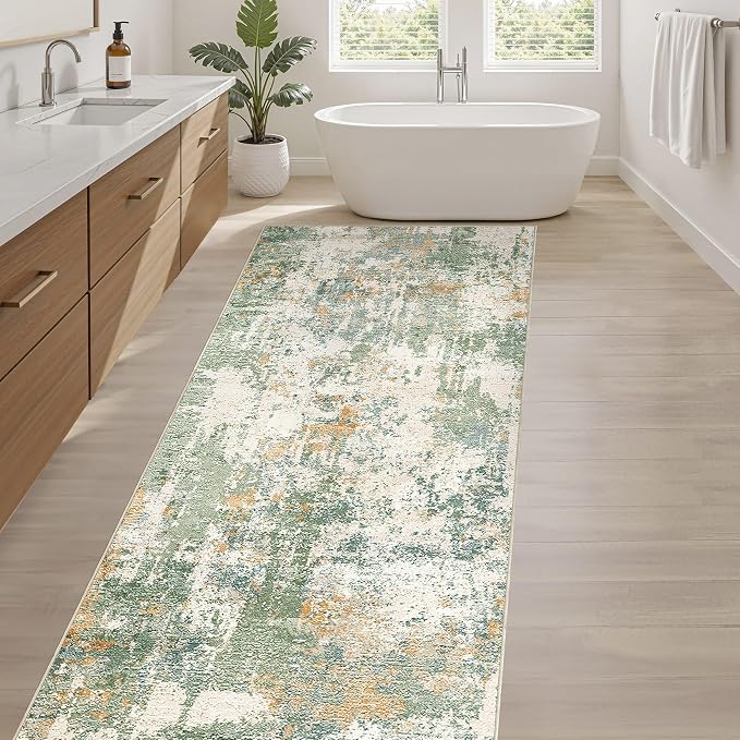 Runner Rug Kitchen Washable Rugs: 2x6 Non-Slip Abstract Soft Modern Stain - Image 5