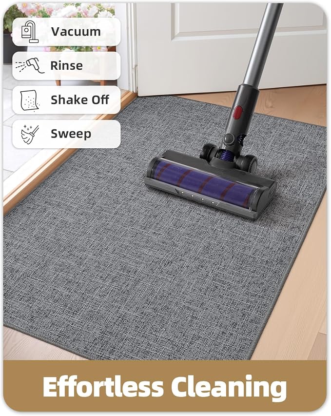 Color&Geometry Ultra Thin Indoor Door Mat 36"x56", Non Slip Rubber Backed Dirt - Image 8