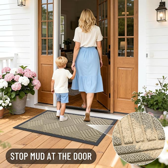 OLANLY Front Door Mat Outside Entrance 47x17, Heavy Duty Sturdy Natural Rubber - Image 6