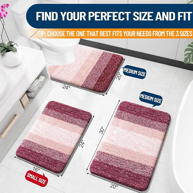 OLANLY Small Bathroom Rugs Mat 24x16, Extra Soft Absorbent Microfiber Bath Rugs - Image 2