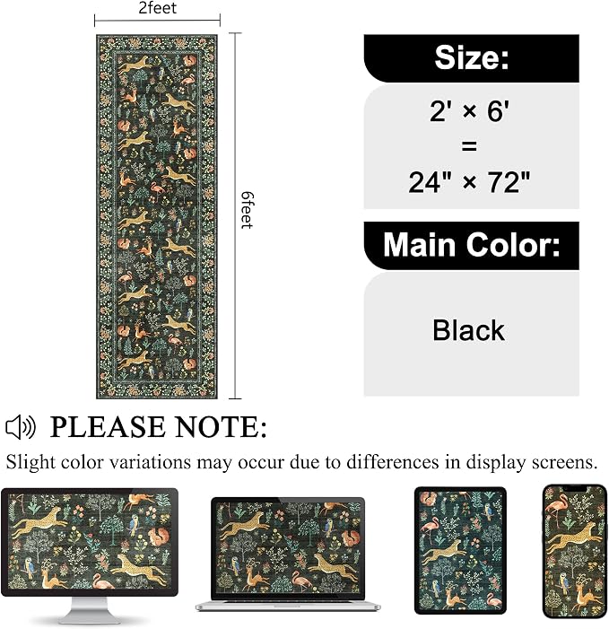 DUKINO 2x6 Rug for Hallway, Washable Kitchen Runner Rug - Image 2