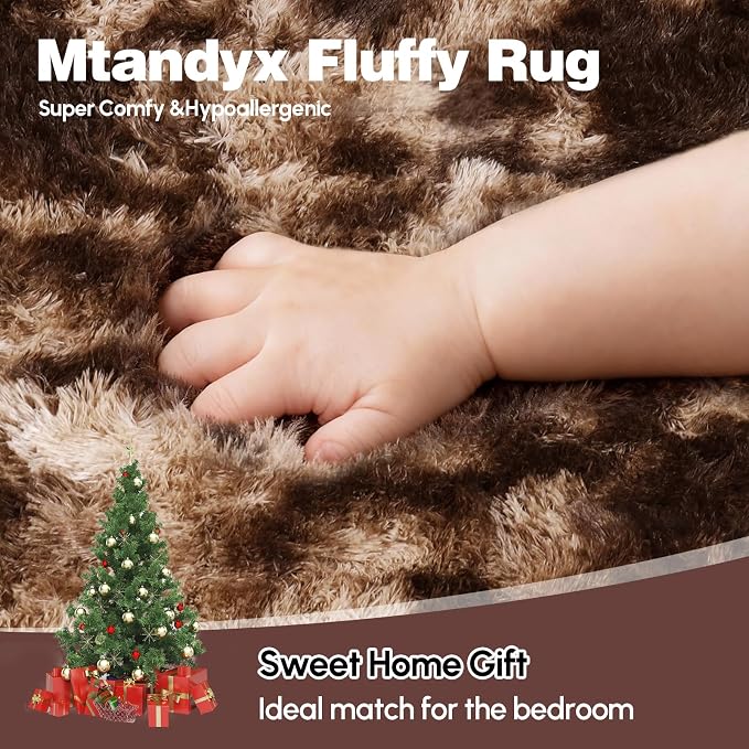 8x10 Area Rugs Living Room, Tie-dye Coffee Large Plush Fluffy Bedroom Carpet - Image 2