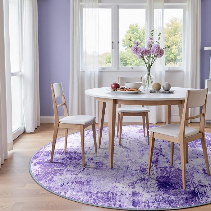RELEANY Washable Area Rugs 6ft Non-Slip Modern Abstract Soft - Image 2