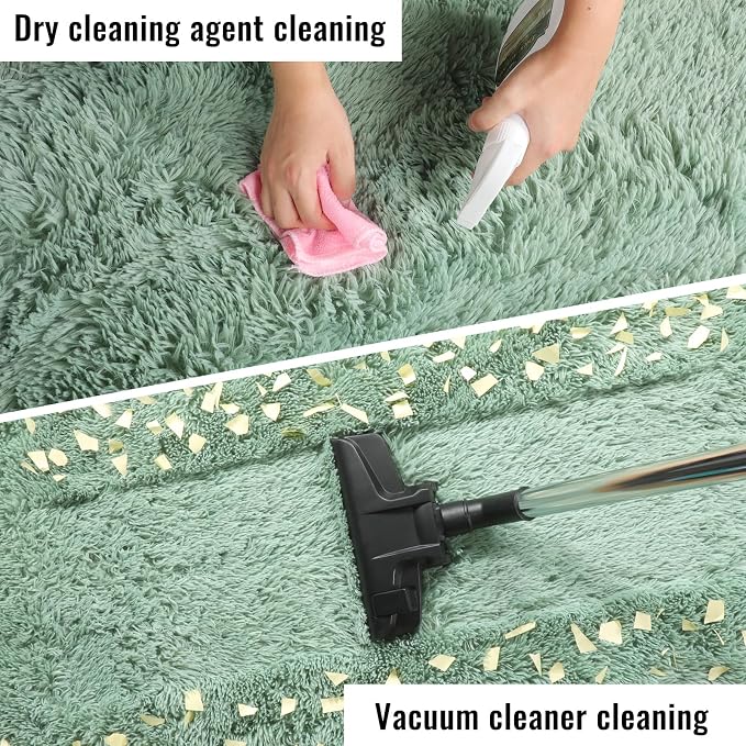 PAGISOFE Sage Green Rugs for Bedroom, 3x5 Ft Shaggy Rug Plush Fuzzy Carpet for - Image 8