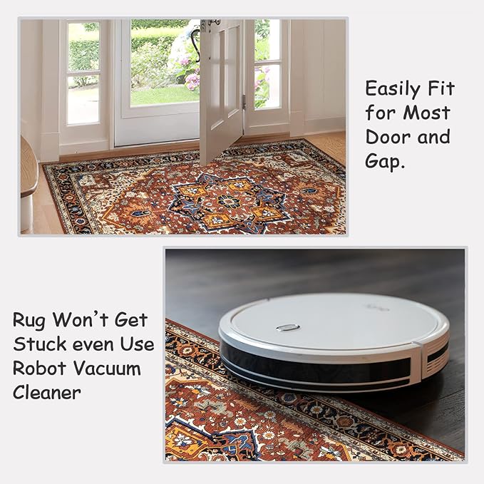 Moynesa Ultra-Thin Washable Oriental Area Rug - Image 3