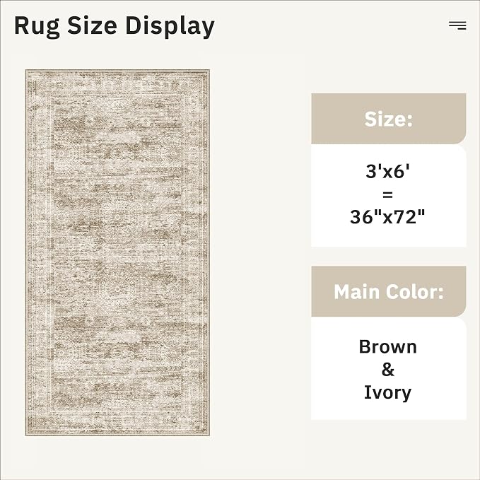 Soalmost Runner Rug 3x6 Washable Non-Slip Kitchen Runner Rugs - Image 5