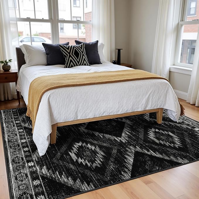 BESTSWEETIE Area Rug 9x12 Rug Machine Washable Non-Slip Low Pile Print Pattern - Image 7