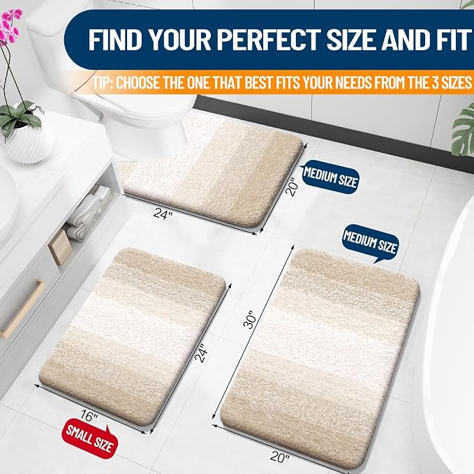 OLANLY Large Bathroom Rugs Mat 45x27, Extra Soft Absorbent Microfiber Bath Rugs - Image 2