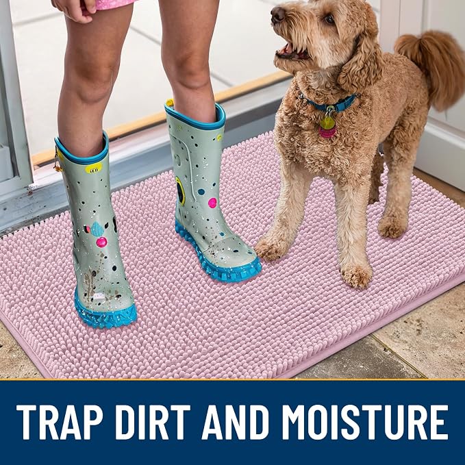 Smiry Dog Door Mat for Muddy Paws 59x35, Absorbent Dirt Trapper, Non-Slip - Image 3