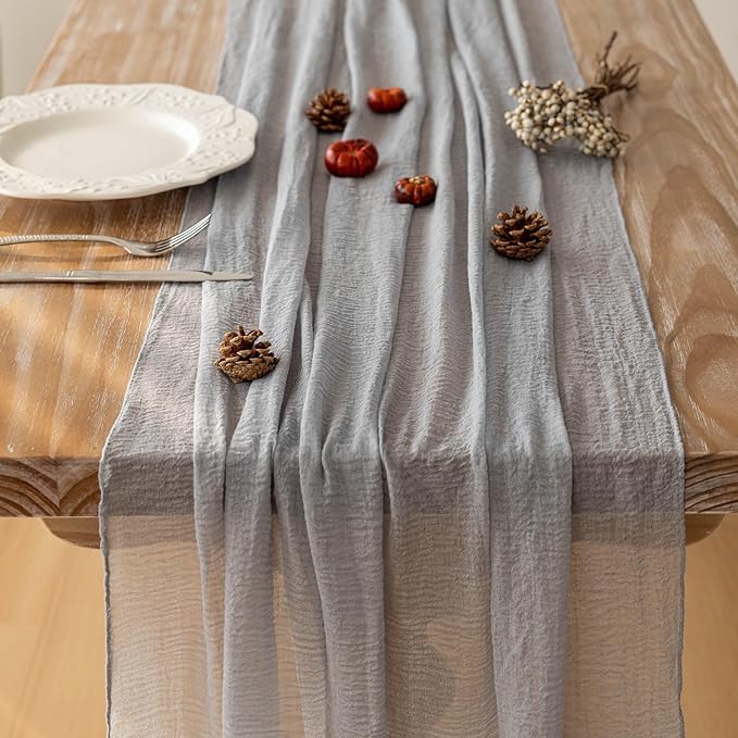 10Pcs Dusty Blue Cheesecloth Table Runner 120 Inches - Image 3