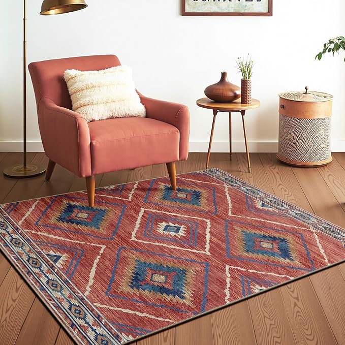 BESTSWEETIE Area Rug 2x4 Rug Machine Washable Non-Slip Low Pile Print Pattern - Image 3