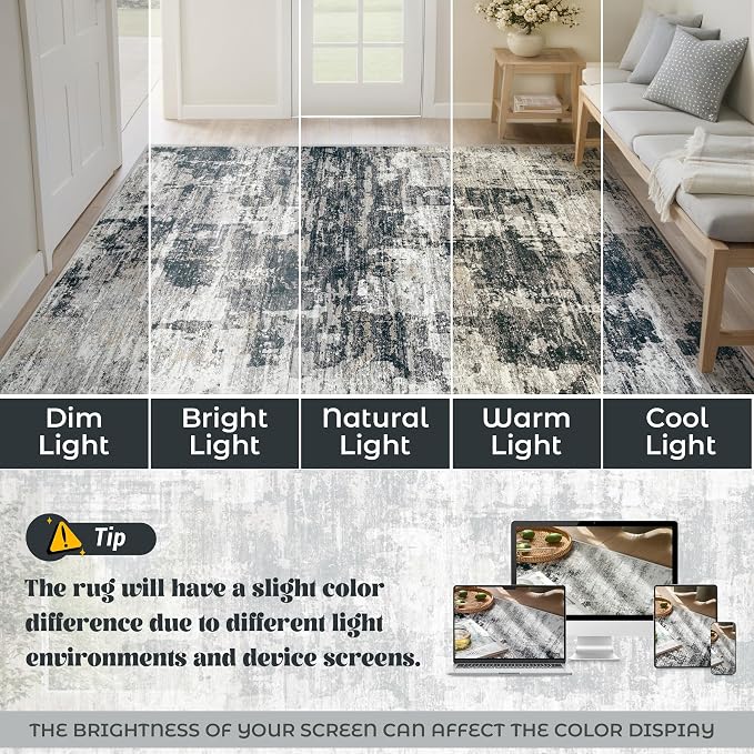 XLUEZ 6x9 Area Rugs for Living Room, Washable Modern Abstract Large Area Rug - Image 8