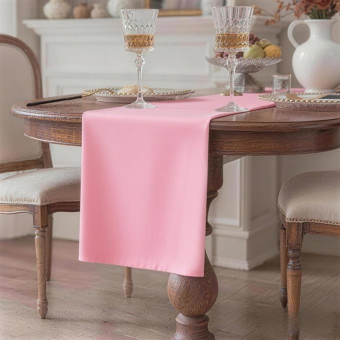 Pink Table Runner, Waterproof Washable Runners 48 Inches Long | Reusable 12x48 - Image 2