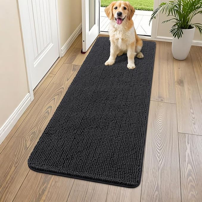 Smiry Dog Door Mat for Muddy Paws 59x20, Absorbent Dirt Trapper, Non-Slip by Smiry
