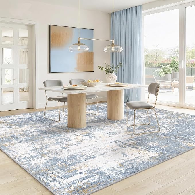 RELEANY Washable Area Rugs 8'x10' Non-Slip Modern Abstract Soft - Image 2