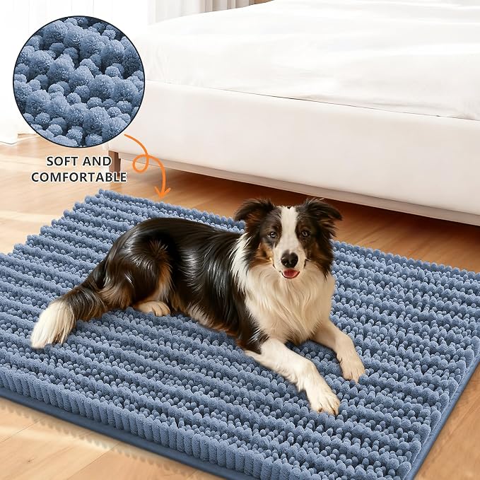 Smiry Dog Door Mat for Muddy Paws 24x16, Absorbent Dirt Trapper, Non-Slip - Image 2