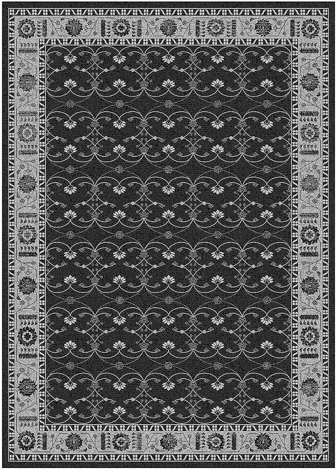 Rugxara Black Rug Area Rugs 5x7, Washable Rugs - Image 6