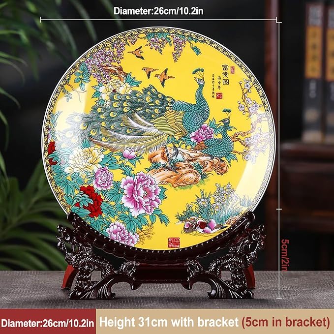 LIYAOLI Decorative Plates for Display, 2024 Chinese Classical Colorful Peacock - Image 5