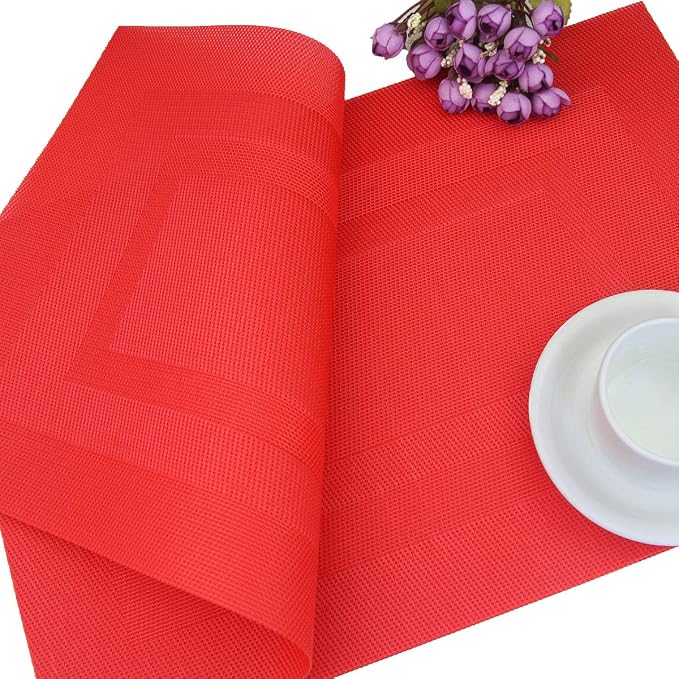 PIGCHCY Vinyl Placemats Set of 12 Washable Durable Kitchen Easy to Clean - Image 7