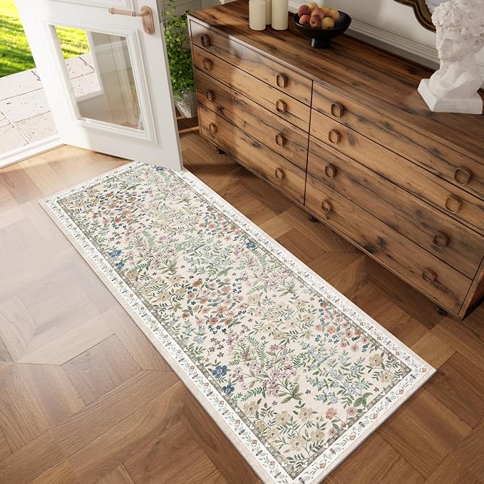 Washable Kitchen Rug Runners for Hallways: 2'6"x8' Bedroom Rug Non Slip Low - Image 7