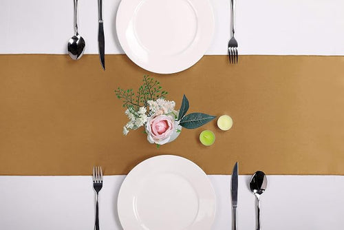 10-Pack Satin Table Runner Old Gold 12 x 108 inches Long, Table Runners - Image 2