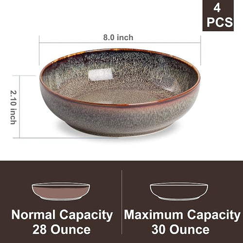 30oz Ceramic bowls set of 4-8" serving bowls - Image 2