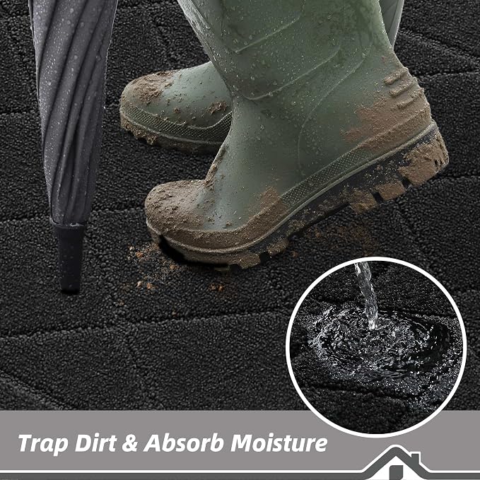 BEQHAUSE Dirt Trapper Door Mat 48" x 72", Doormat Non-Slip Entryway Rugs - Image 3
