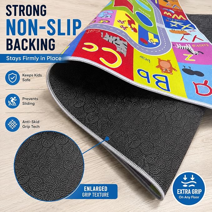 ABC Kids Rug, soft low-pile surface, non-slip backing, compact size - Image 4