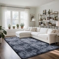 Fluffy Rug Shag Area Rug, Mottling Dark Grey 4x6 Area Rugs by Yongyangjuxi