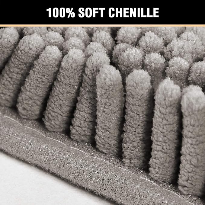 H.VERSAILTEX Bath Mat for Bathroom Non Slip Luxury Chenille Ultra Soft Bath - Image 3