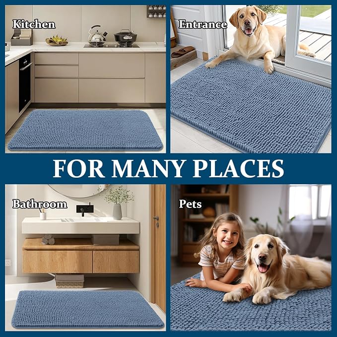 OLANLY Dog Door Mat for Muddy Paws 50x30, Absorbs Moisture and Dirt, Absorbent - Image 8