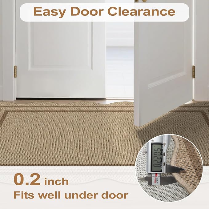 Easy Jute Outdoor Mats for Front Door, 2x3 Small Washable Kitchen Rugs - Image 6
