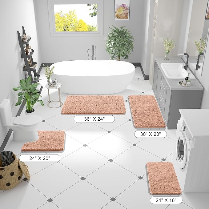 OLANLY Large Bathroom Rugs 45x27, Extra Soft Absorbent Chenille Bath Rugs - Image 2