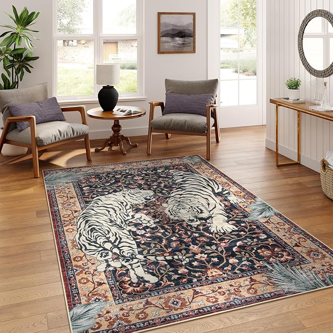 Moynesa Tiger Washable Area Rugs by Moynesa
