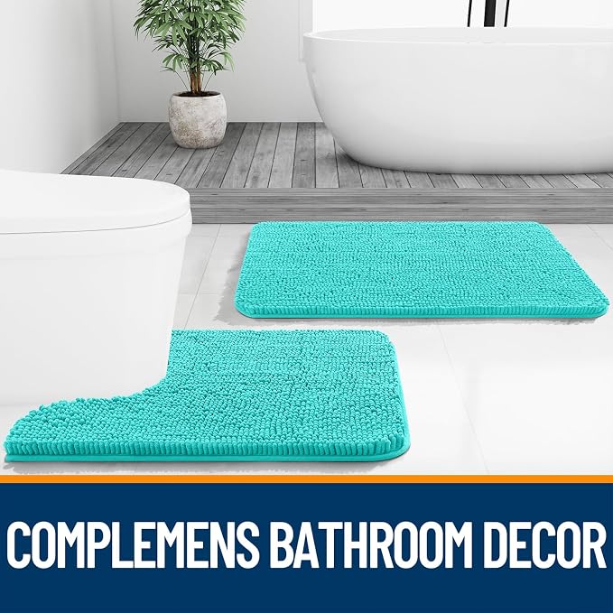 OLANLY Bathroom Runner Rugs 59x24, Extra Soft Absorbent Chenille Bath Rugs - Image 7