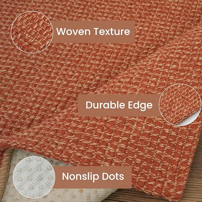 IOHOUZE Washable Area Rug 3x5 Non Slip Rubber Backed Woven Rugs - Image 5