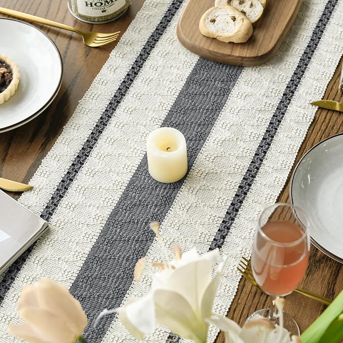 Artoid Mode Dark Green Rustic Woven Table Runner 12x60 Inch | Holiday Farmhouse - Image 4