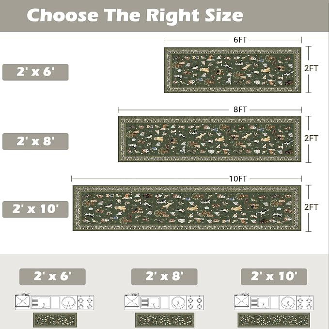 Dog Rug Runner for Entryway, 2x5 Washable Kitchen Mat Ultra-Thin Soft, Non-Slip - Image 2