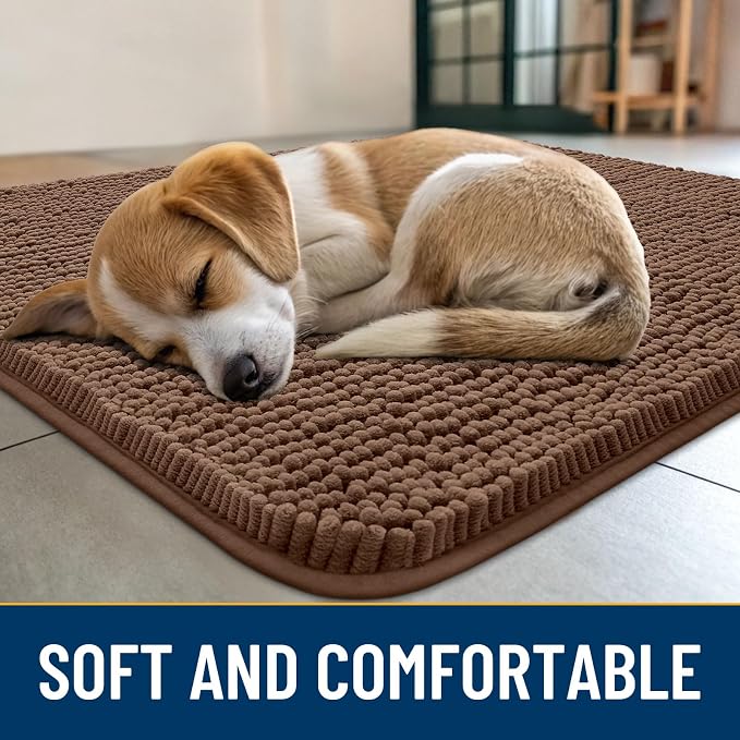 Smiry Dog Door Mat for Muddy Paws 47x24, Absorbent Dirt Trapper, Non-Slip - Image 2