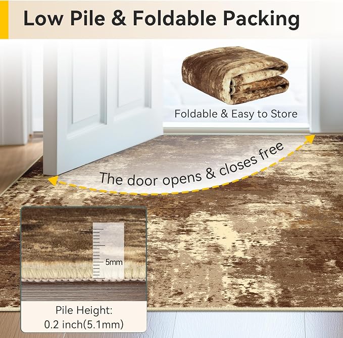 RELEANY Washable Area Rugs 8'x10' Non-Slip Modern Abstract Soft - Image 6