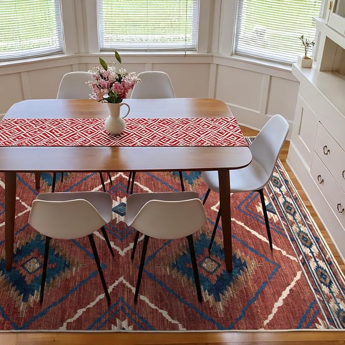 BESTSWEETIE Area Rug 9x12 Rug Machine Washable Non-Slip Low Pile Print Pattern - Image 9